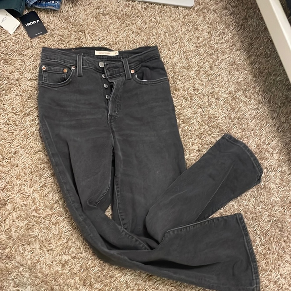 levi’s rib cage straight jeans size 25 in black